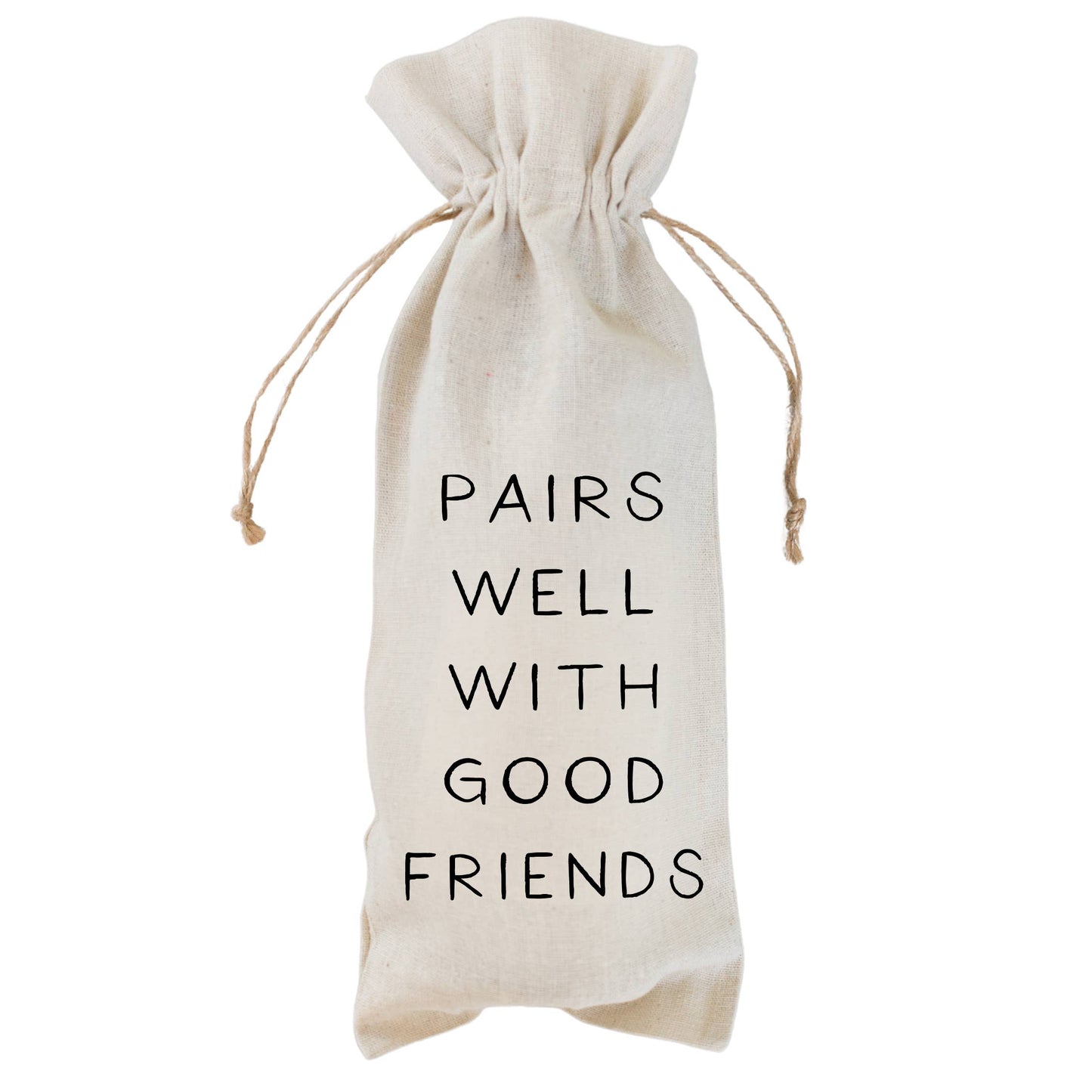 Pairs Well Wine Bag: White Cotton