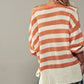 Cozy and Free Striped Cardigan: BURNT SIENNA/CREAM