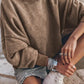 Lovesoft - Customized Drop Shoulder Crew Neck Pullover Sweatshirt: Orange / 75%Polyester+25%Cotton / XL