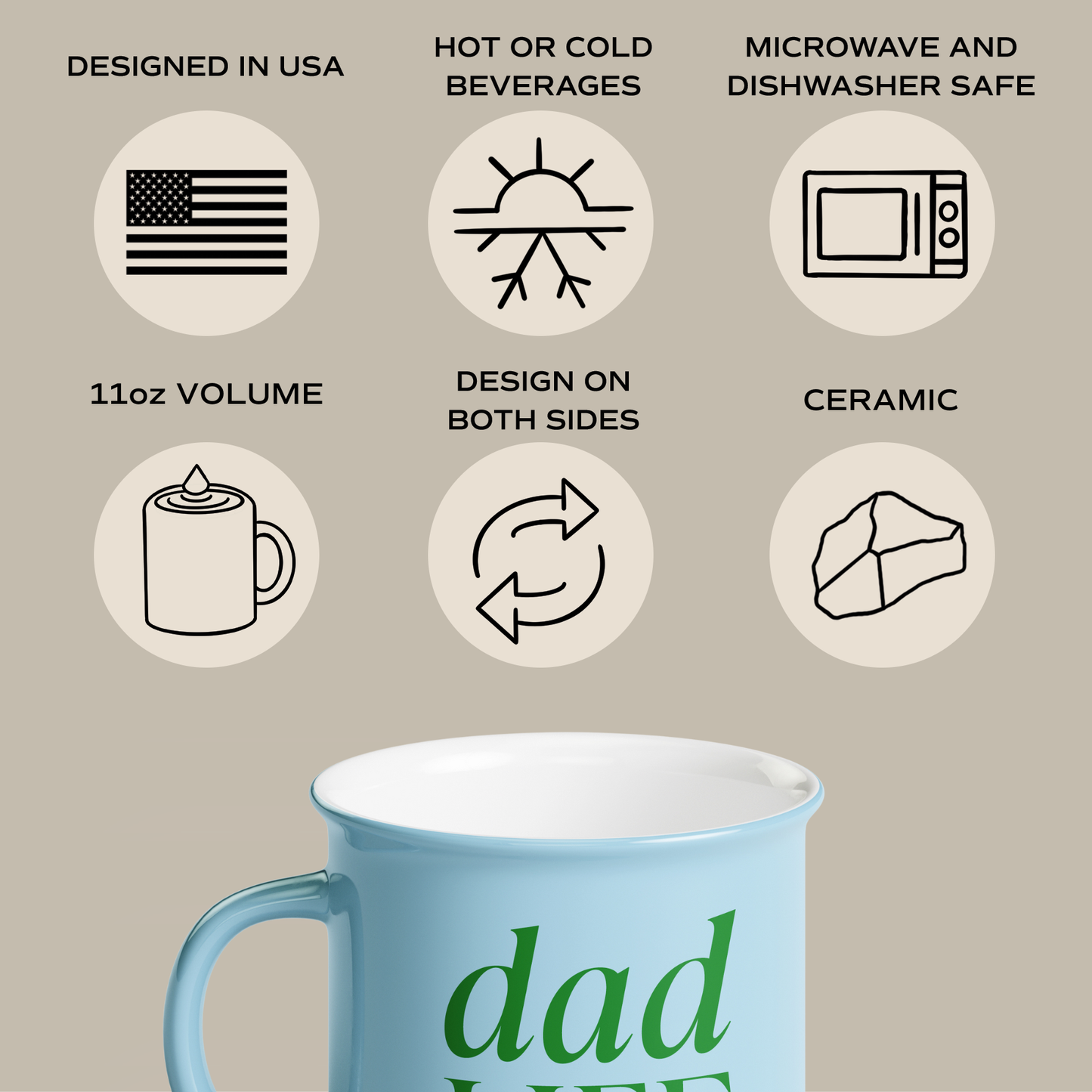 MugL Dad Life Campfire Coffee Mug- 11 oz