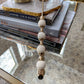 Gold Candle Snuffer White and Gold Beaded Handle