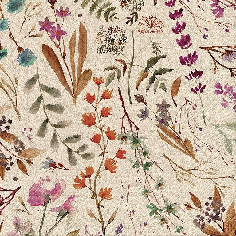 Lg We Care Dried Floral Bouquet Napkins-20Pk