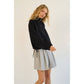 The GREii - Premium Terry Half-Zip Pullover with Adjustable Drawstring H: BLACK / L