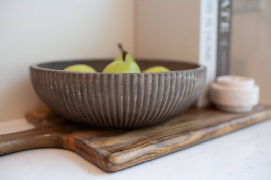 Fluted Decorative Bowl  Mocha Stone