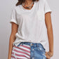 Urban Daizy - Rolled Sleeve V-Neck Pocket Tee: IVORY / S-2/M-2/L-2