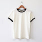 OAT COLLECTIVE - PREMIUM BASIC Ringer top: NATURAL/GREEN / M