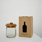 Creative Women - Recycled Glass Condiment Jar with Carved Wood Lid
