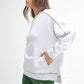 Vintage Stitch Cotton Sweatshirt: WHITE/ BLACK