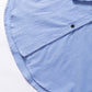 Lovesoft - Stripe Roll-tab Sleeve Pocketed Long Shirt: Black Stripe / 65%Polyester+35%Cotton / XL