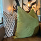 Rennah Collective - Mustard Green Velvet Pillow Cover: 22x22 Cover Only