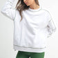 Vintage Stitch Cotton Sweatshirt: WHITE/WATERMELON