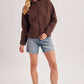 Bluivy - SOFT SHERPA FLEECE ZIPPER FRONT HOODIE JACKET: WINE / M