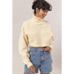 Turtleneck Cropped Sweater: CREAM