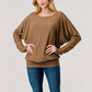 Heimious - Long Dolman Sleeve Round Neck Brushed Knit Top, 2739: Navy / S