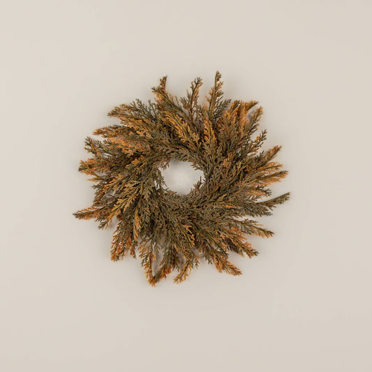 Ragon House - 14" ORANGE TIPPED JUNIPER CANDLE RING