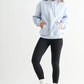 Cotton Blend Drop Shoulder Hoodie: HALOGEN BLUE