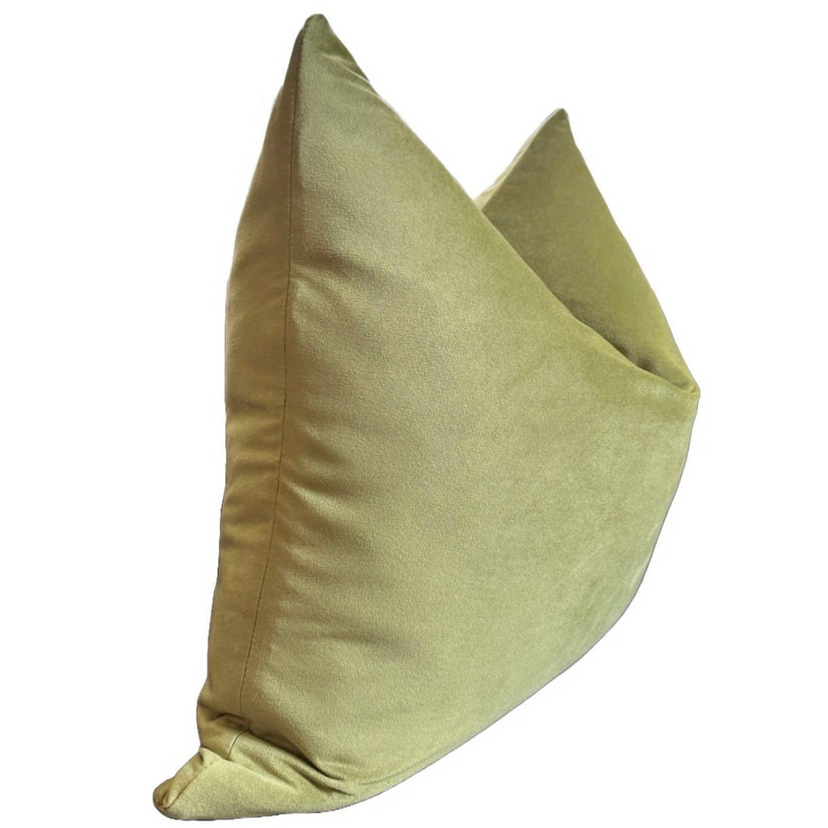 Rennah Collective - Mustard Green Velvet Pillow Cover: 22x22 Cover Only