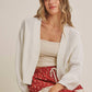 in february - EVERYDAY ESEENTIAL EASY LAYERING BALLOON SLV WAFFLE CARDIGAN: CAMEL / S