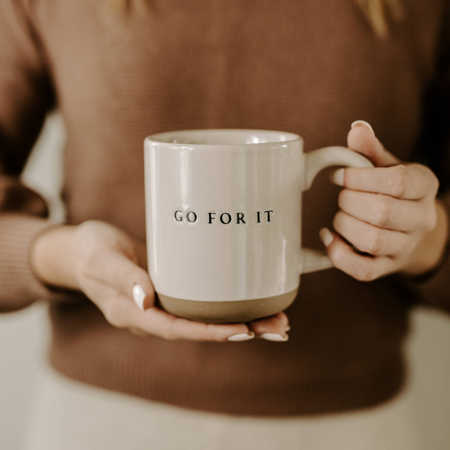 Mug: Go For It Stoneware Coffee Mug