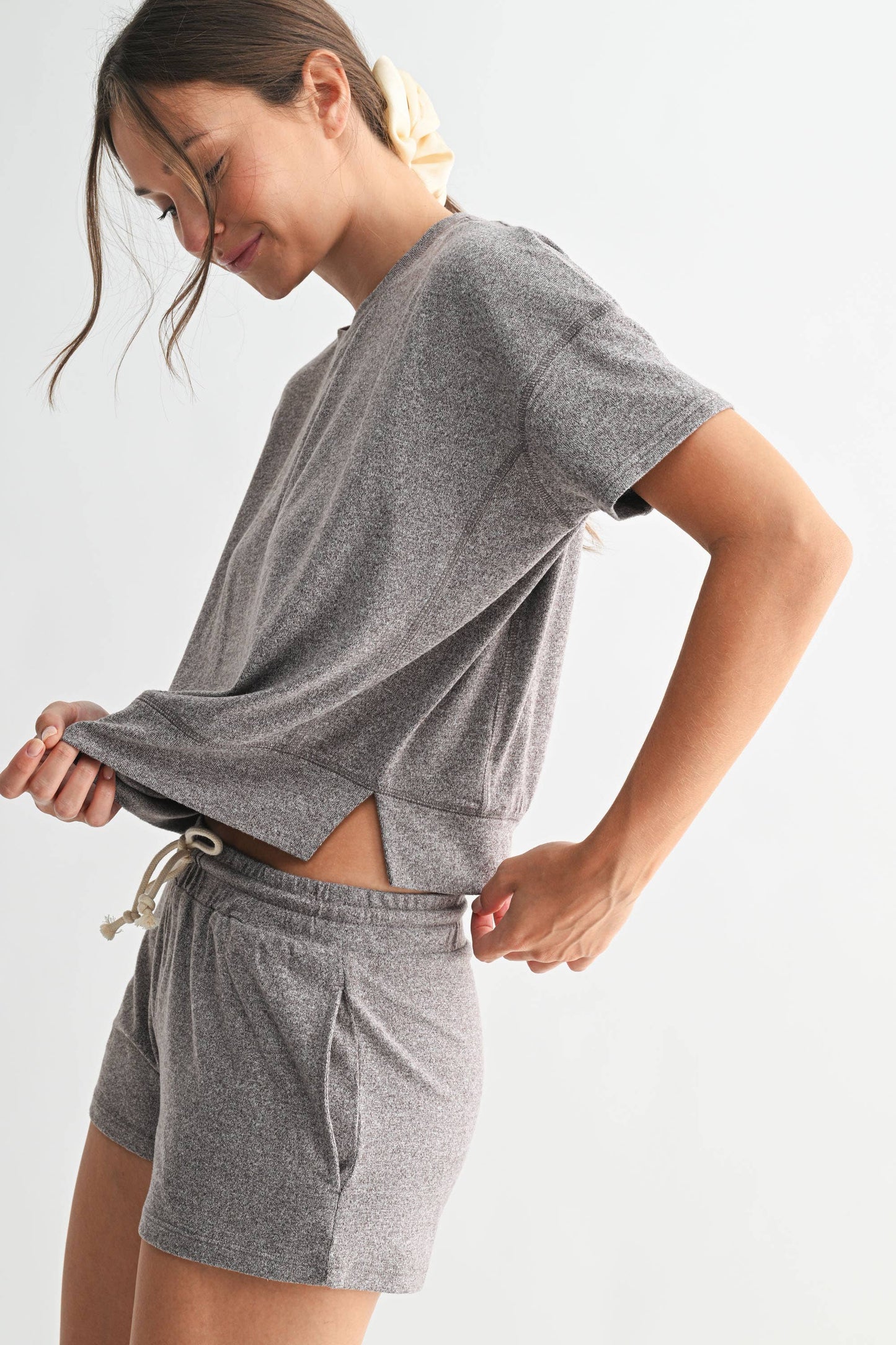 Mono B - Brushed Hacci Dolman Top: BURNT AMBER / S:M:L (2:2:2)