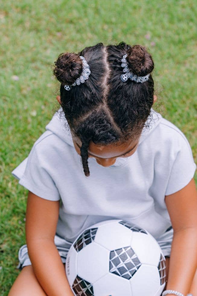 TELETIES - Spiral Hair Coils | Large | Soccer Hair Ties
