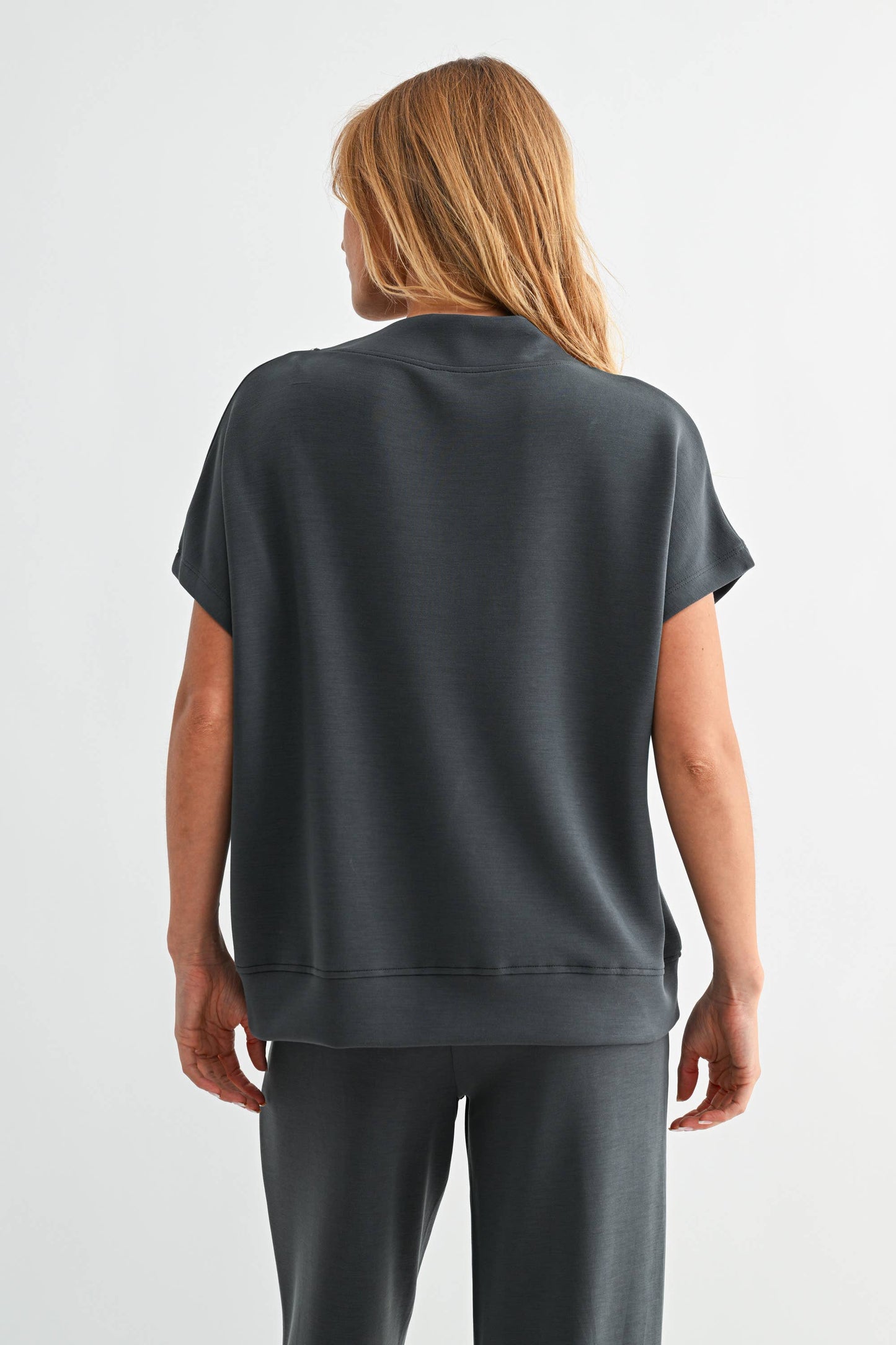 Laguna Cowl Neck Top: BURNT AMBER