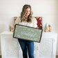 Joyfully Said - It's the Most Wonderful Time of the Year | Wall Art: Red / Light Brown Frame / 36 inches x 18 inches