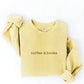 OAT COLLECTIVE - EMBROIDERED COFFEE AND BOOKS Sweatshirt Pullover Relaxed Fit: VINTAGE WHITE LONG SLEEVE / XL