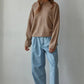 By Together - W2114 | Knit Sweater Rolled Round Neck Pullover Top: Green / S