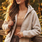 Bluivy - SOFT SHERPA FLEECE ZIPPER FRONT HOODIE JACKET: WINE / M