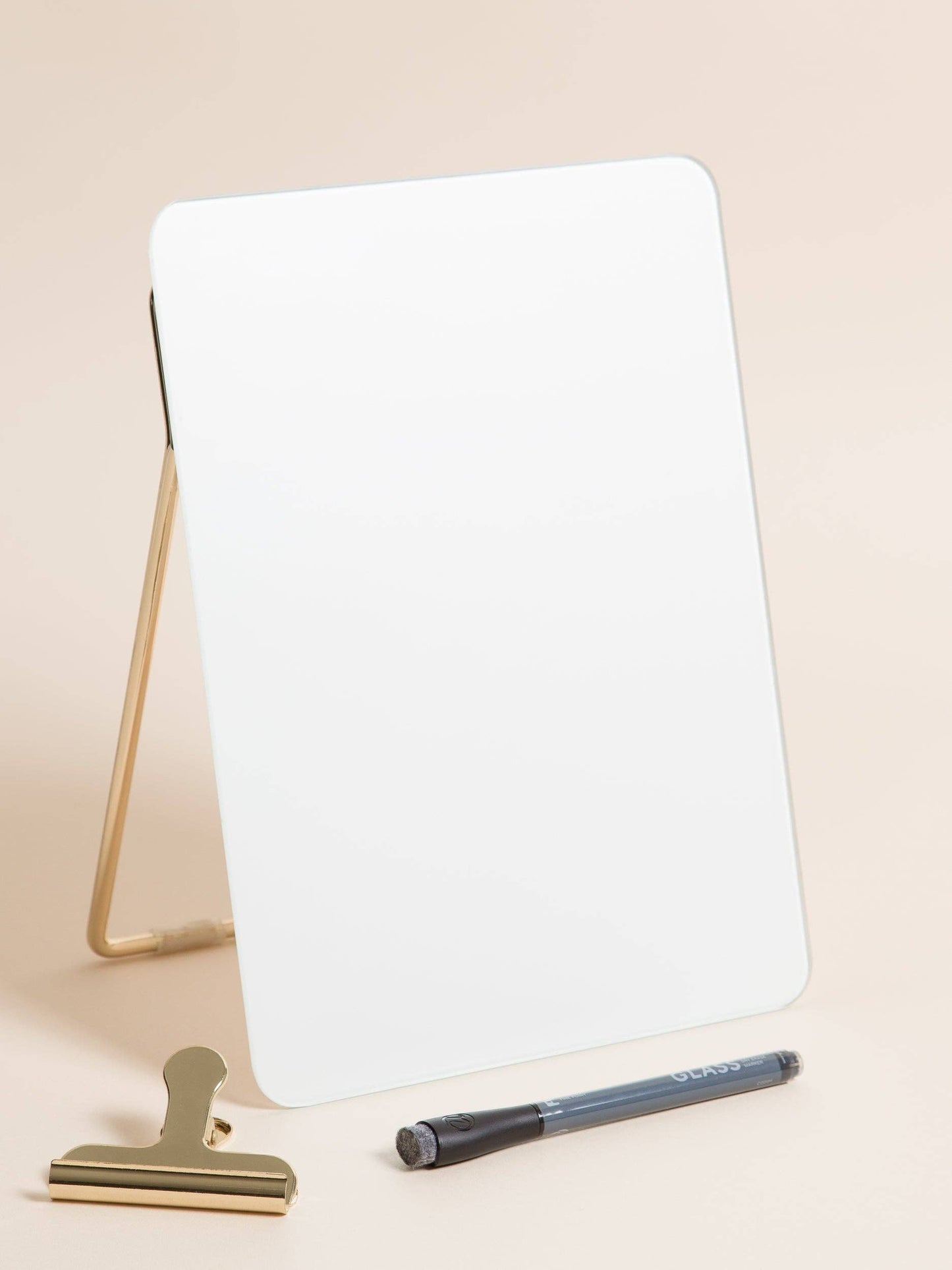 Glass + Gold Desktop Dry Erase Easel, 8.5" x 11"