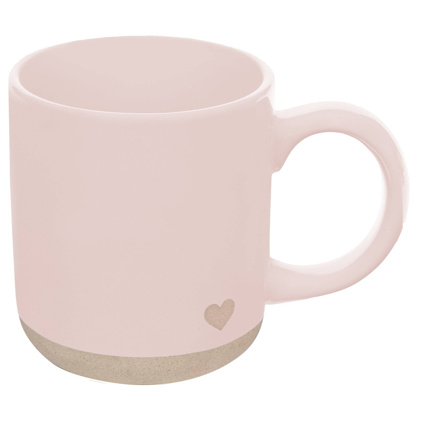 Mug: Heart Pink Stoneware Coffee Mug