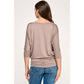 Heimious - 3/4 Dolman Sleeve Round neck Modal Jersey  Top, 2503: White / L