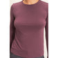 Crew Neck Long Sleeve Top: CHARCOAL