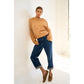 The GREii - Exposed Seam Knit Sweater: CAMEL / S