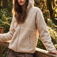 Bluivy - SOFT SHERPA FLEECE ZIPPER FRONT HOODIE JACKET: WINE / M