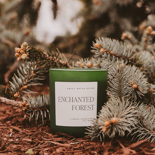 Candle: Enchanted Forest 15 oz Soy Candle, Matte Jar