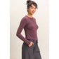 Crew Neck Long Sleeve Top: CHARCOAL