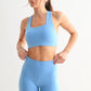 Venice Cloud Light Square Neck Sports Bra: HALOGEN BLUE