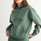 Cotton Blend Drop Shoulder Hoodie: HALOGEN BLUE