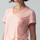 Urban Daizy - Rolled Sleeve V-Neck Pocket Tee: IVORY / S-2/M-2/L-2