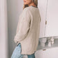 Lovesoft - Solid Color Versatile Split-end Pullover Sweater: Light khaki / 50%Viscose+25Nylon+25%Polyester / S