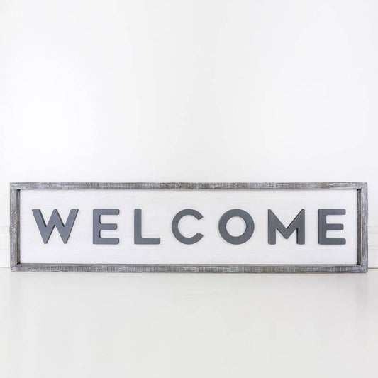 Wood Framed Reversible Sign (WELCOME)