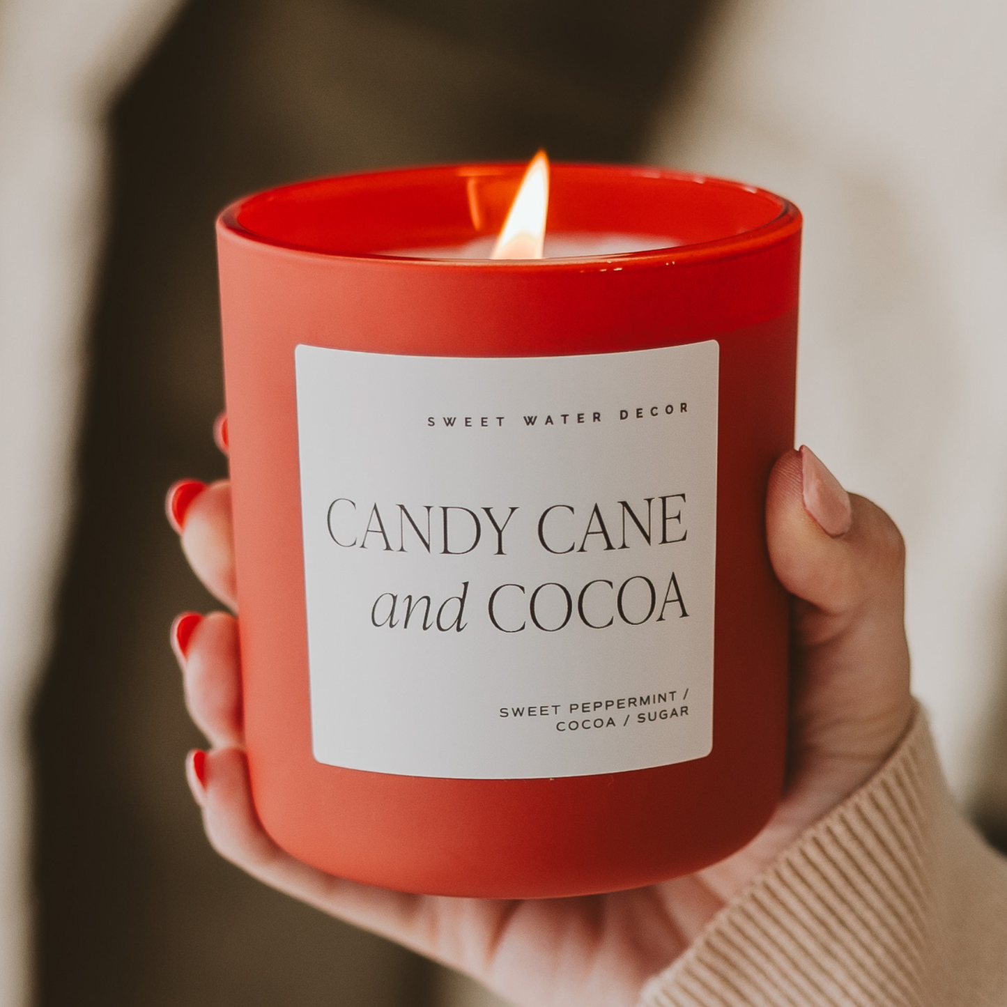Candle: Candy Cane & Cocoa 15 oz Soy Candle
