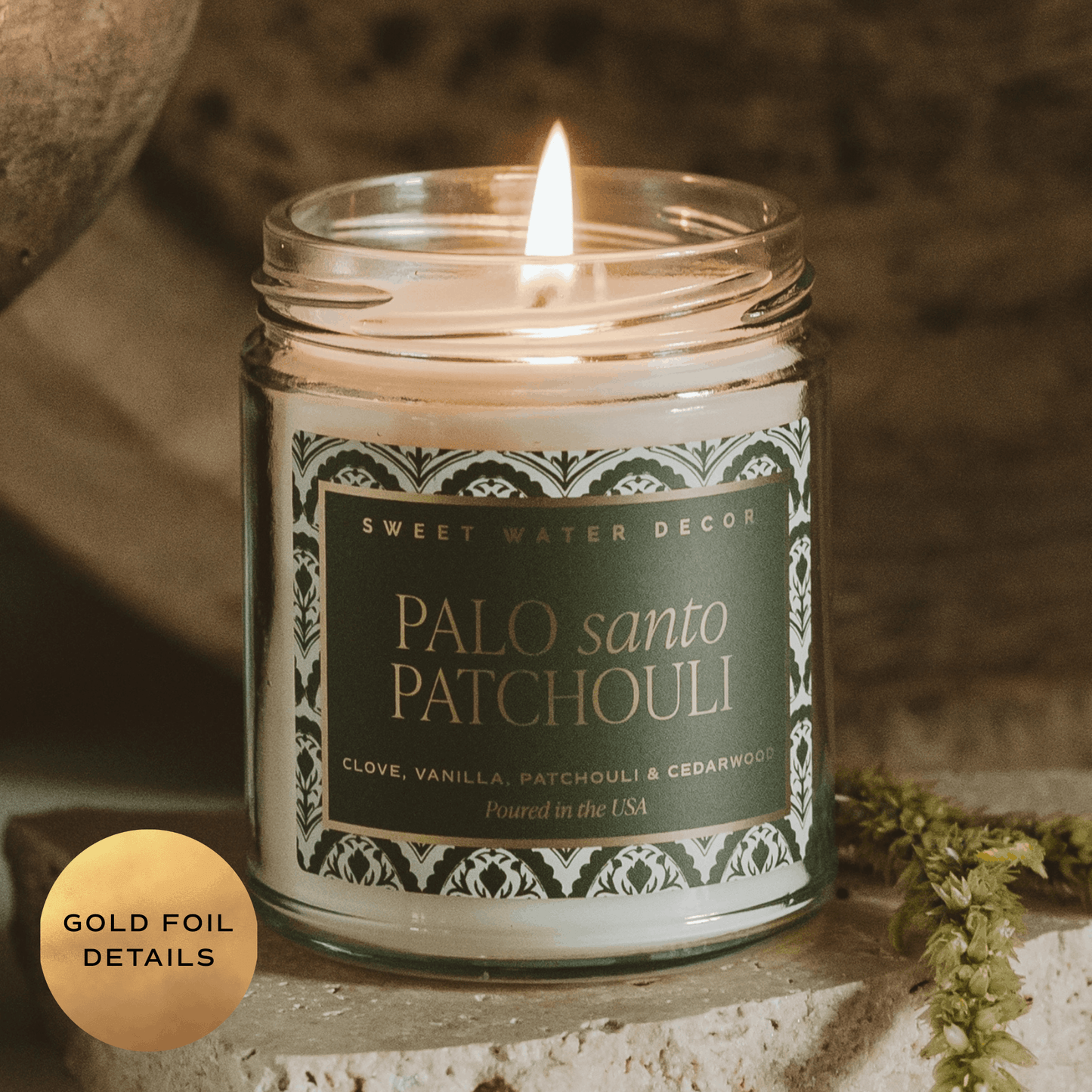 Sweet Water Decor - *NEW* Palo Santo Patchouli 9 oz Soy Candle - Home Decor