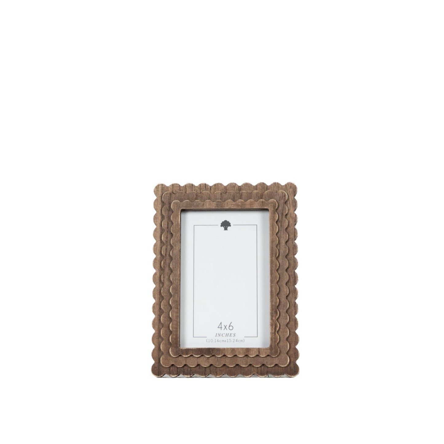 Devanie At Home - Wood scallop photo frame for 4x6 pic, espresso - 17025