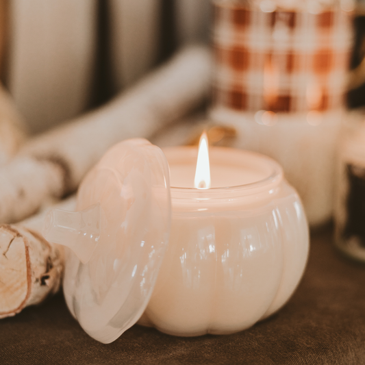Candle: Warm and Cozy Soy Candle - 20oz Pumpkin Jar