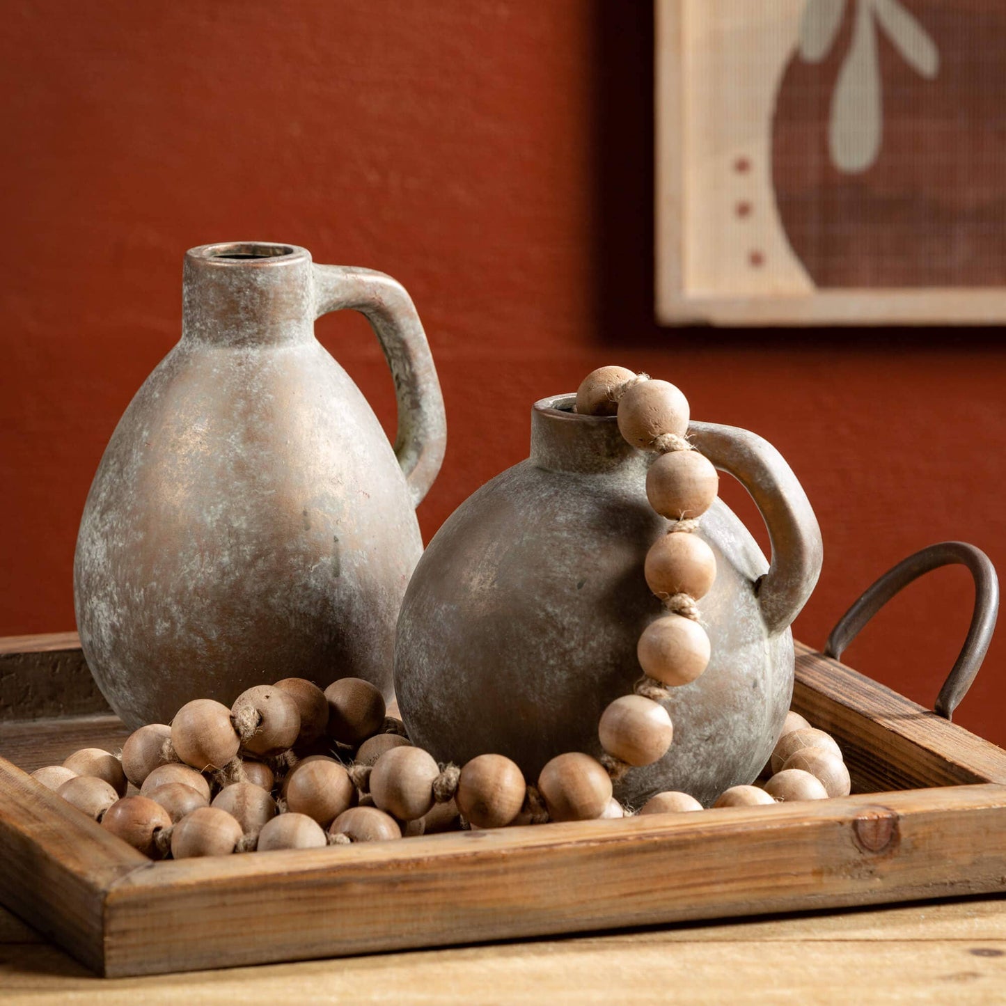 Handled Bot of Vase: Set Of 2