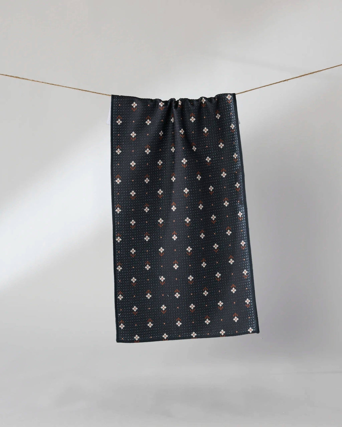 Geometry - Folk Pixel Mini Towel: White