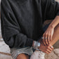 Lovesoft - Customized Drop Shoulder Crew Neck Pullover Sweatshirt: Orange / 75%Polyester+25%Cotton / M